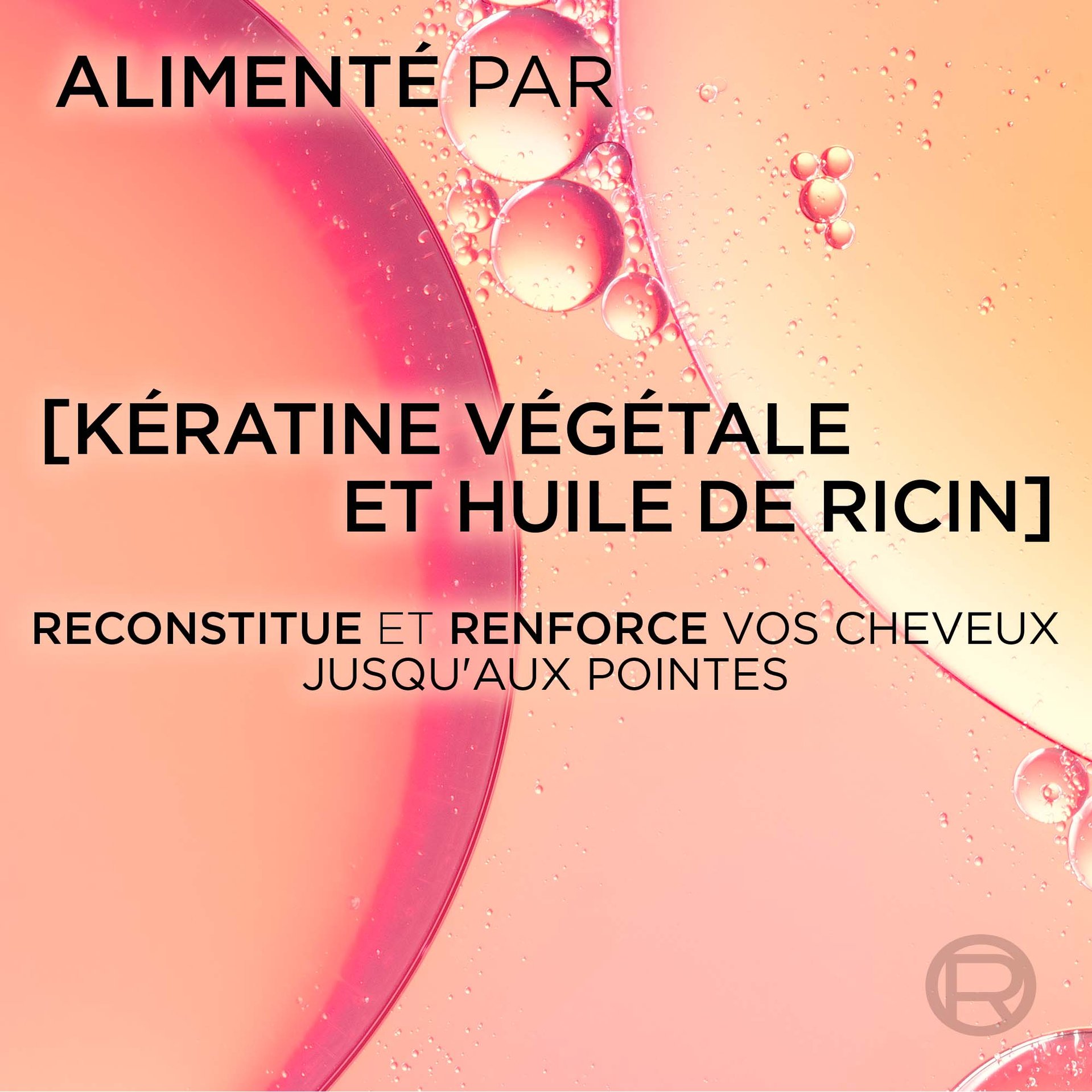 La kératine végétal et l'huile de ricin reconstituent et renforcent les cheveux